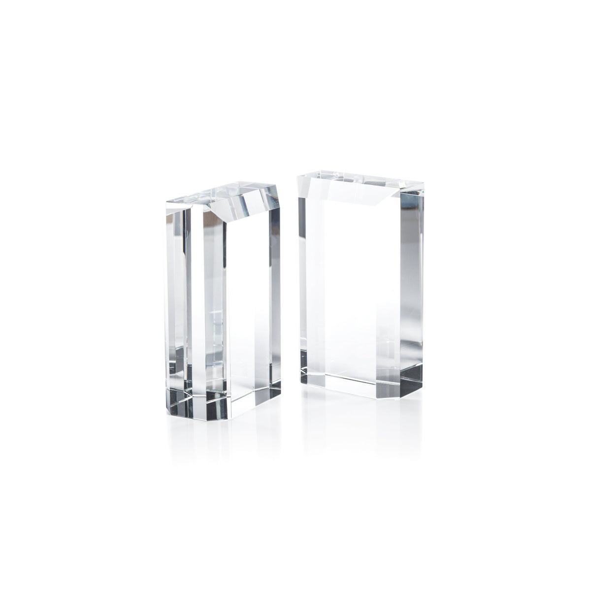 Claire Crystal Glass Bookends, Set of 2