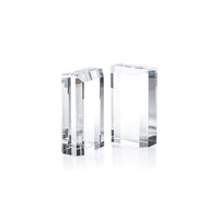 Claire Crystal Glass Bookends, Set of 2