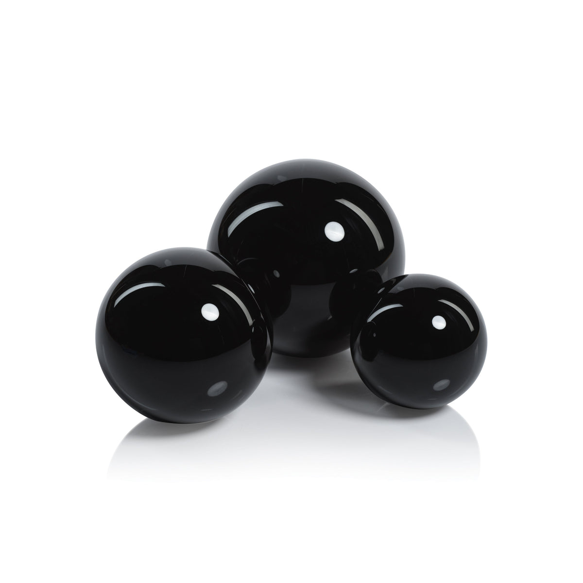Noir Crystal Glass Decorative Balls - Side View | Bone & Brass