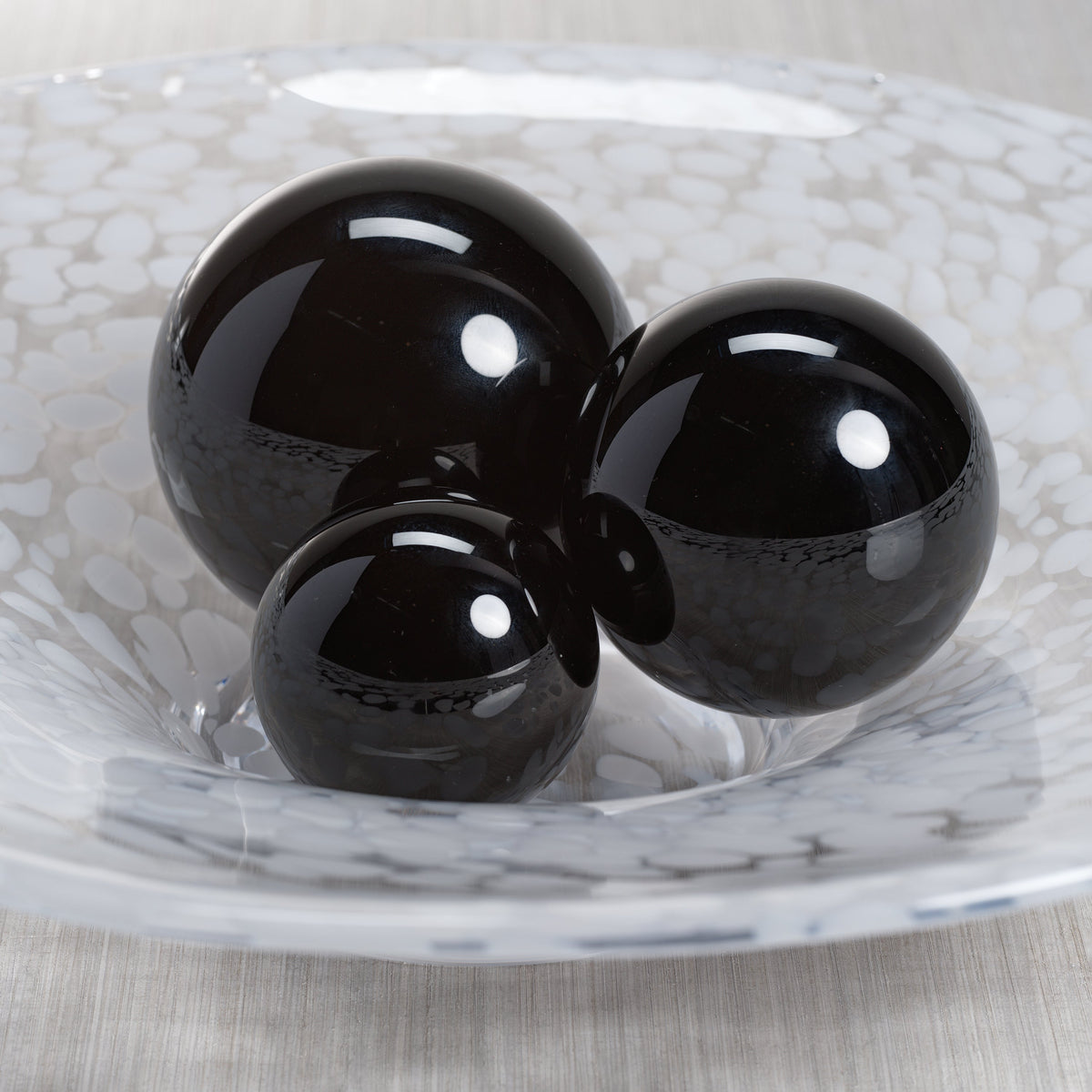 Noir Crystal Glass Decorative Balls - Close Up | Bone & Brass