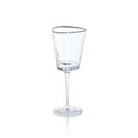 Apertivo Triangular Wine Glasses with Platinum Rim, Set of 4