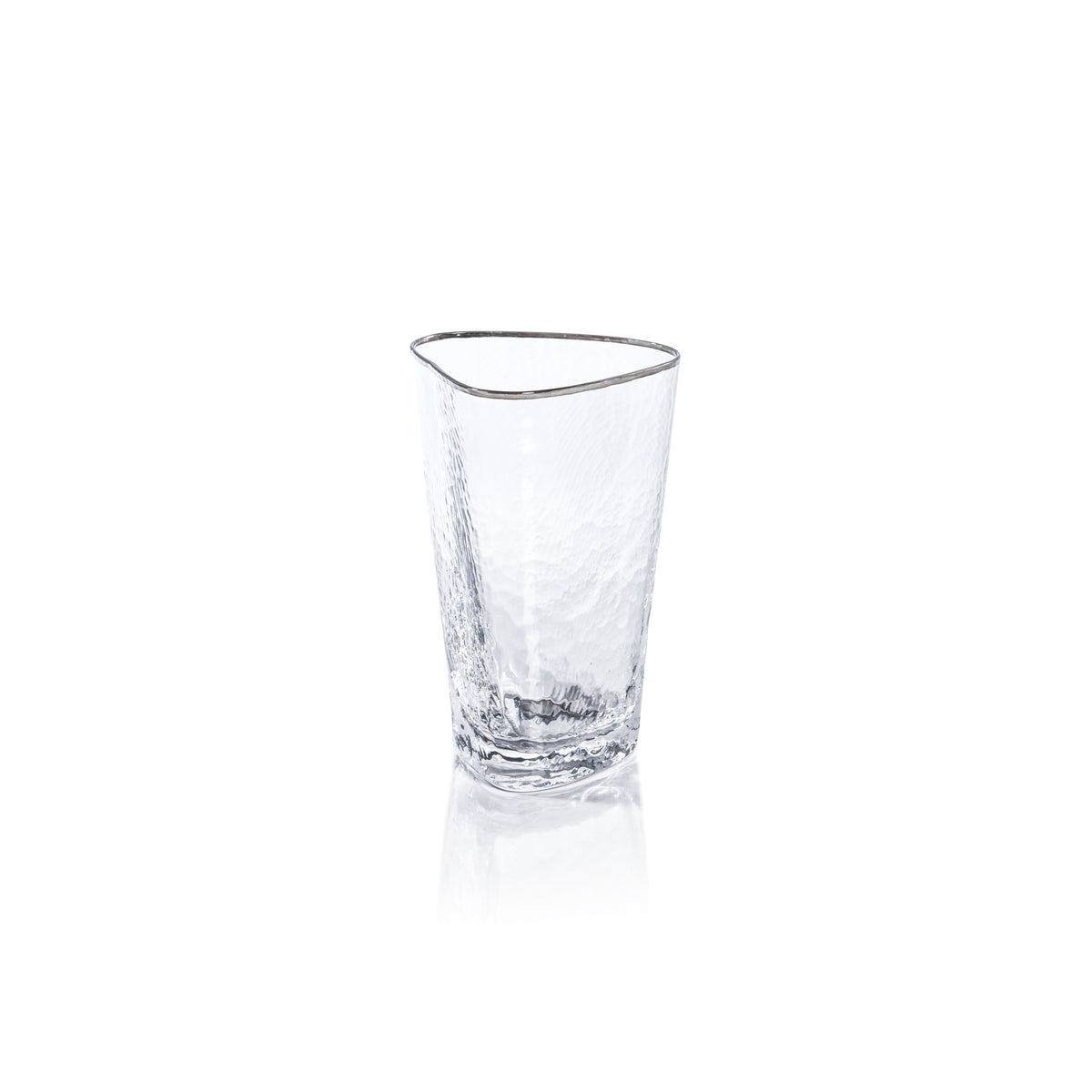 Apertivo Triangular Highball Glasses with Platinum Rim, Set of 4