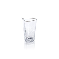 Apertivo Triangular Highball Glasses with Platinum Rim, Set of 4