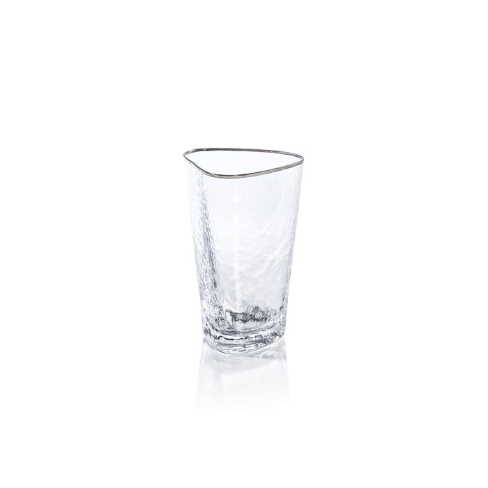 Apertivo Triangular Highball Glasses with Platinum Rim, Set of 4