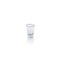Apertivo Triangular Shot Glasses with Platinum Rim, Set of 6