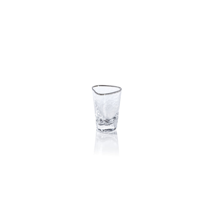 Apertivo Triangular Shot Glasses with Platinum Rim, Set of 6