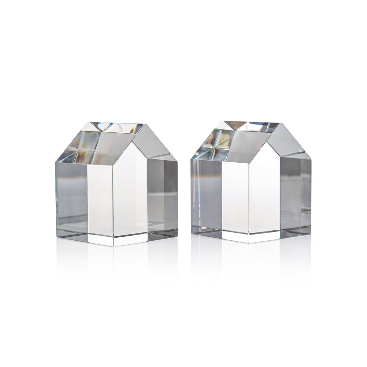 House Crystal Glass Décor Bookends, Set of 2