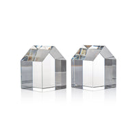 House Crystal Glass Décor Bookends, Set of 2