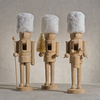 Ortwin Resin Nutcracker Figurines with Fur Hat, Set of 3