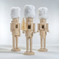 Ortwin Resin Nutcracker Figurines with Fur Hat, Set of 3