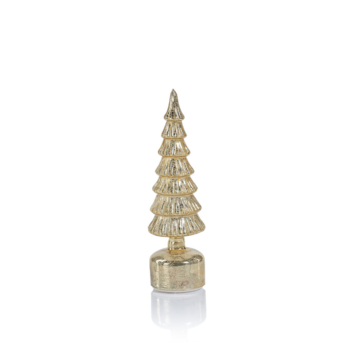 Merrigan Gold Rotating LED Holiday Tabletop Tree, Large 