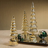 Merrigan Gold Rotating LED Holiday Tabletop Tree, Extra Large