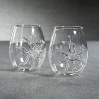 Octopus Stemless Glasses, Set of 6 - Glass Bowl Detail | Bone & Brass