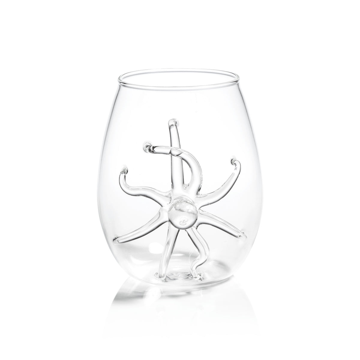 Octopus Stemless Glasses, Set of 6 | Bone & Brass