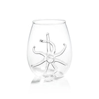 Octopus Stemless Glasses, Set of 6 | Bone & Brass