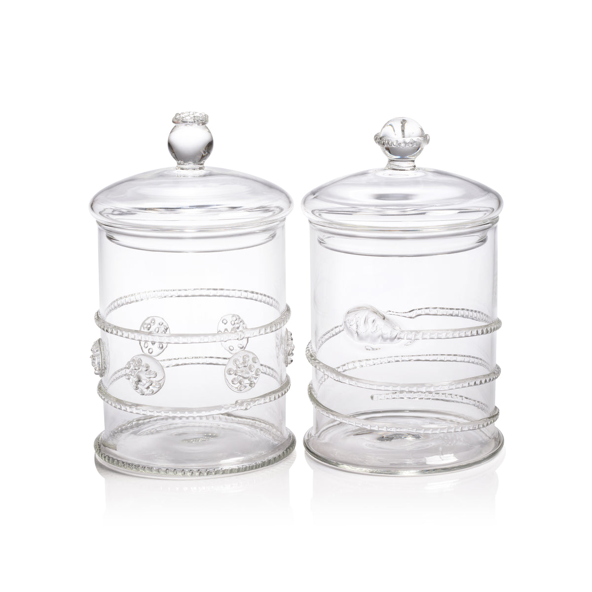 Juliet Lidded Glass Jars, Set of 2 | Bone & Brass