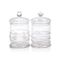 Juliet Lidded Glass Jars, Set of 2 | Bone & Brass