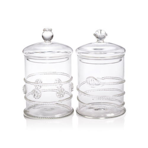 Juliet Lidded Glass Jars, Set of 2 | Bone & Brass