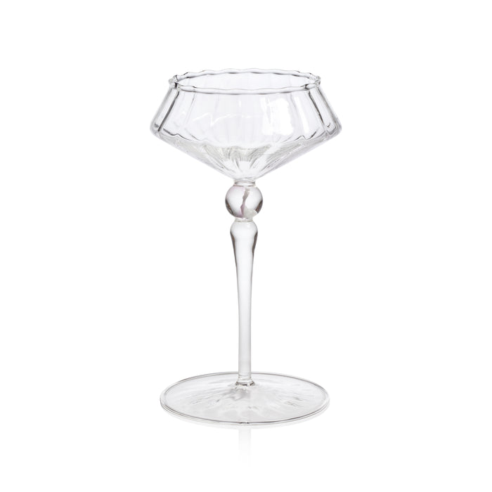 Odum Light Pink Fluted Coupe Glasses