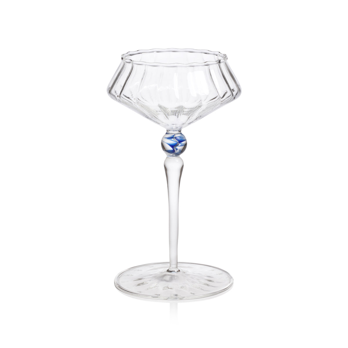 Odum Royal Azure Fluted Coupe Glasses