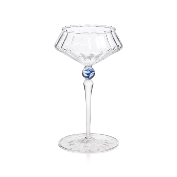 Odum Royal Azure Fluted Coupe Glasses