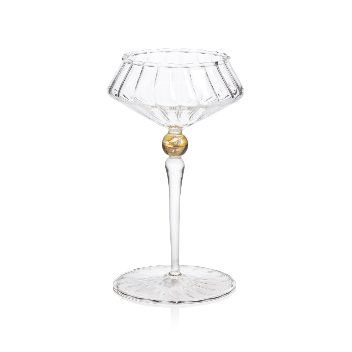 Odum Light Amber Fluted Coupe Glasses