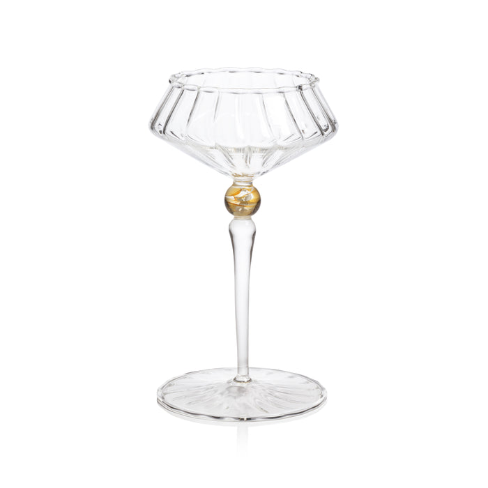 Odum Light Amber Fluted Coupe Glasses