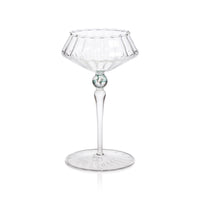 Odum Lagoon Green Fluted Coupe Glasses