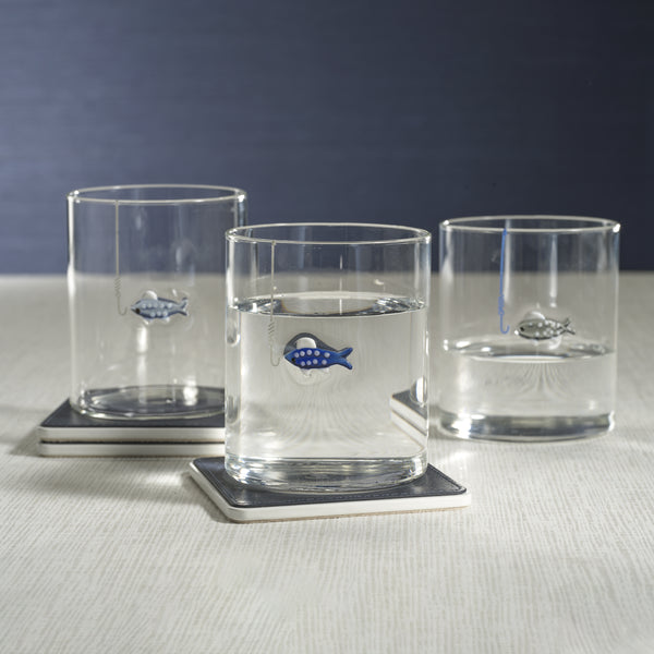 Tidal Sip Glass Tumblers, 3-Piece Assorted Set