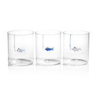 Tidal Sip Glass Tumblers, 3-Piece Assorted Set