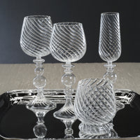Rialto  Twisted Optic White Wine Glasses, Set of 4