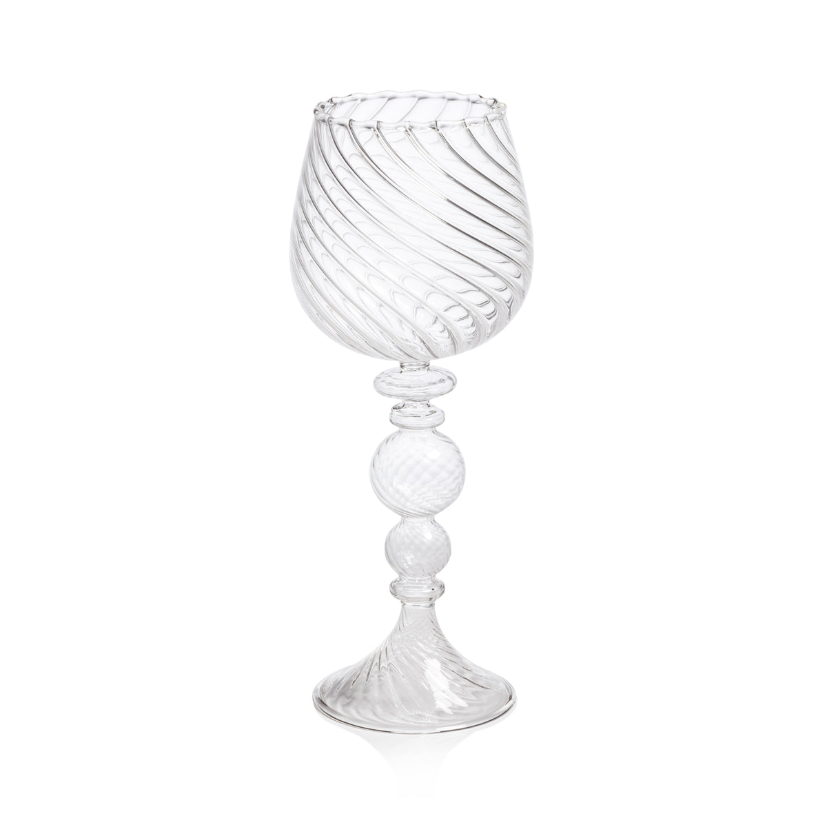 Rialto  Twisted Optic White Wine Glasses, Set of 4