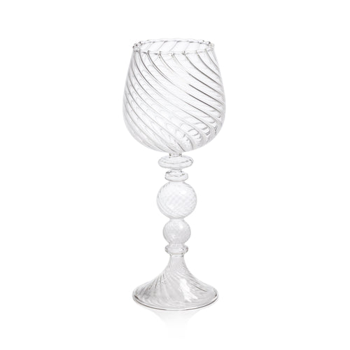 Rialto Twisted Optic White Wine Glasses, Set 4 | Bone & Brass