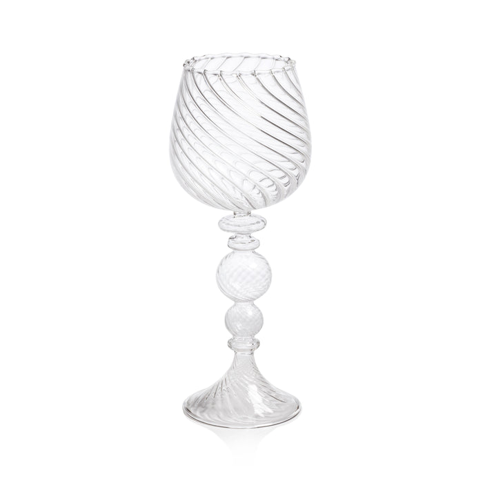 Rialto  Twisted Optic White Wine Glasses, Set of 4