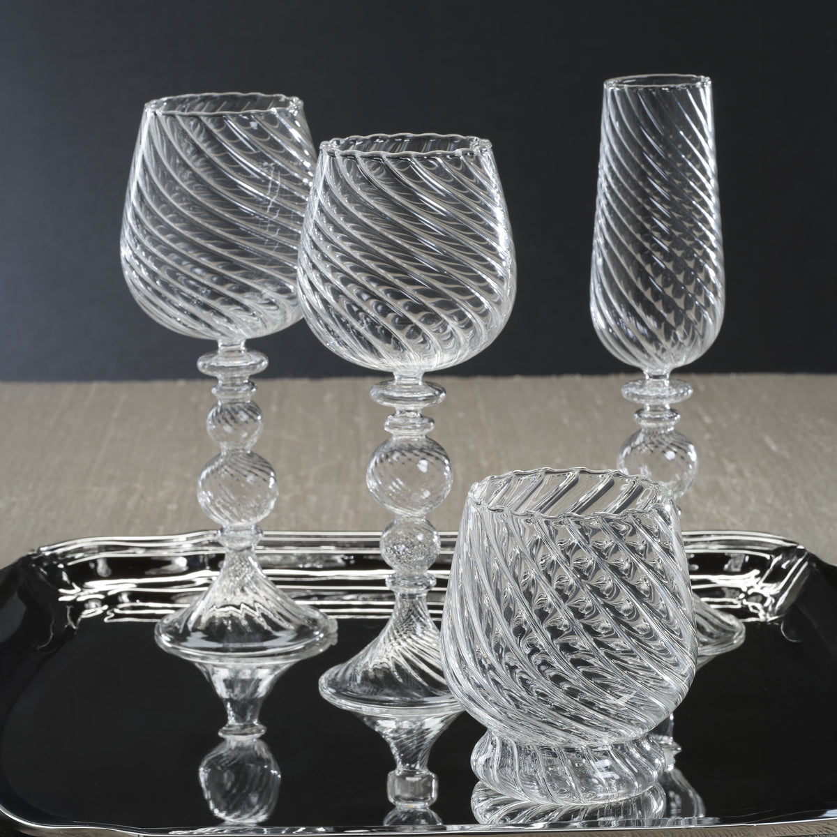 Rialto Twisted Optic Glass Tumblers, Set of 4