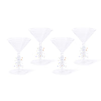 Treetop Cheers Martini Glasses - Holiday Stemware, Set of 4