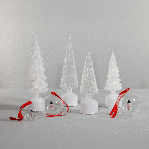 Clear Glass Rotating Tree, Holiday Lighted Table Décor
