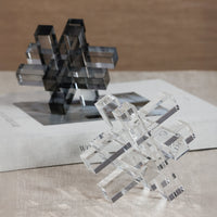 Crystal Glass Interlocking Decorative Accessory - Detail View | Bone & Brass