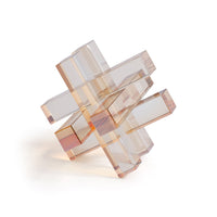 Crystal Glass Interlocking Decorative Accessory | Bone & Brass