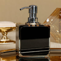 Crystal Tonal Black & Amber Glass Soap Dispenser