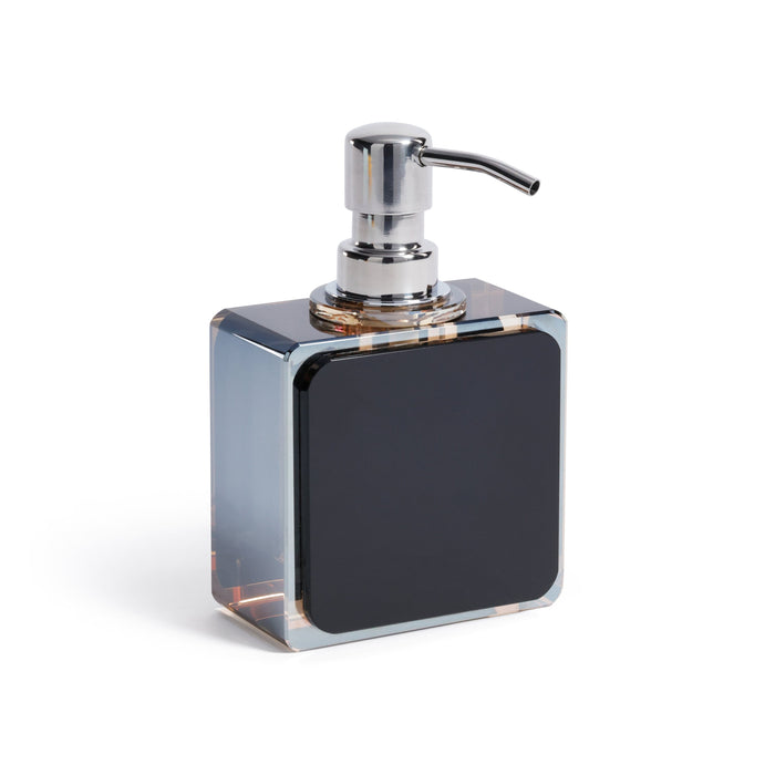 Crystal Tonal Black & Amber Glass Soap Dispenser