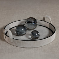 Smoke Grey Decorative Crystal Glass Ball - Close Up | Bone & Brass