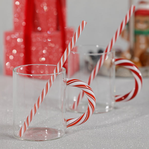 Holiday Glass Mugs, Set of 5 Assorted Styles
