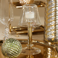 Isola Gold Glass Tealight Lamp Candle Holder - Candle Holder View | Bone & Brass