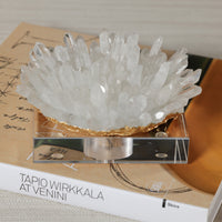 Clear Crystal Cluster Decorative Accent with Acrylic Base