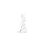 Ice Stone Glass Taper Candle Holder, Medium | Bone & Brass