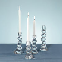 Ice Stone Glass Taper Candle Holder, Large - Candle Holder Detail | Bone & Brass
