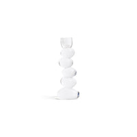 Ice Stone Glass Taper Candle Holder, Large | Bone & Brass