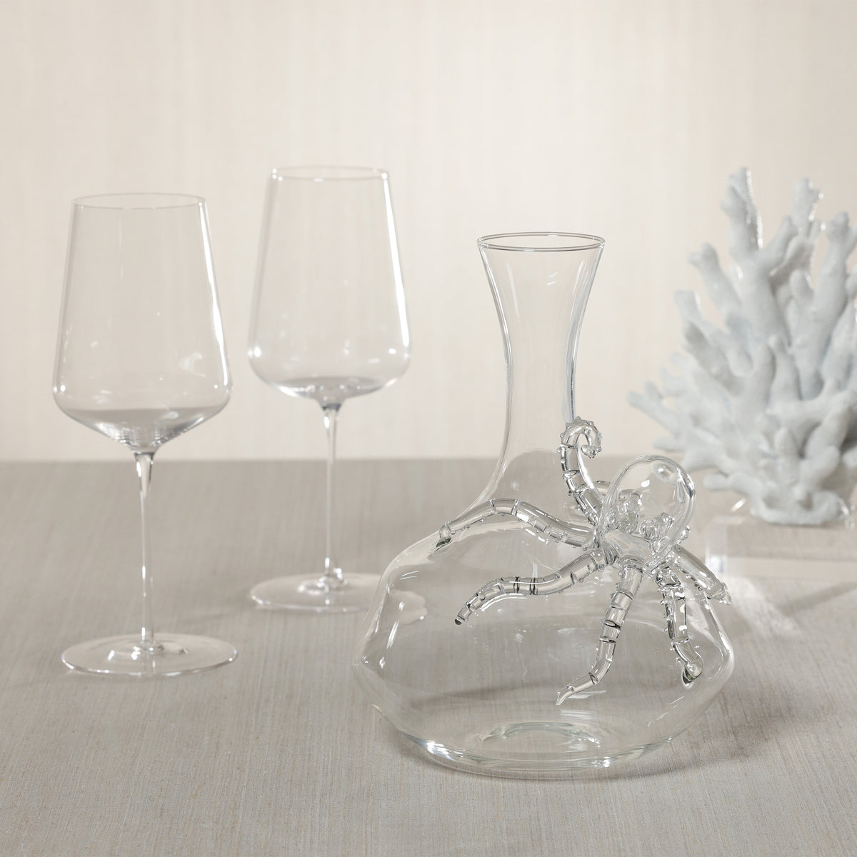 Wine Glass Decanter w/ Octopus Accent