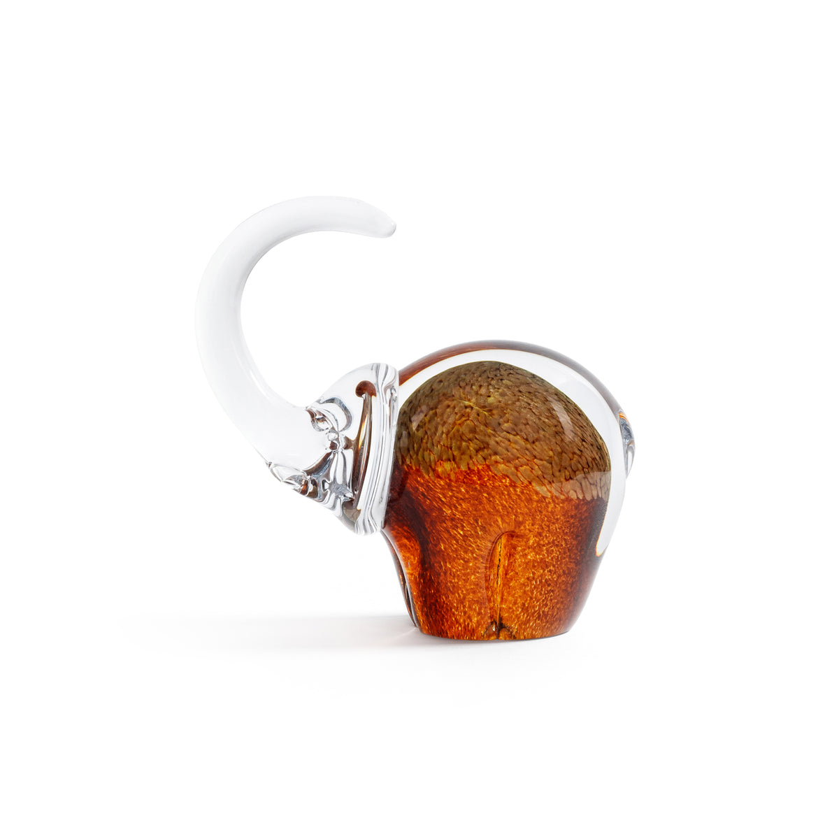 Elephant Golden Amber Glass Sculpture | Bone & Brass